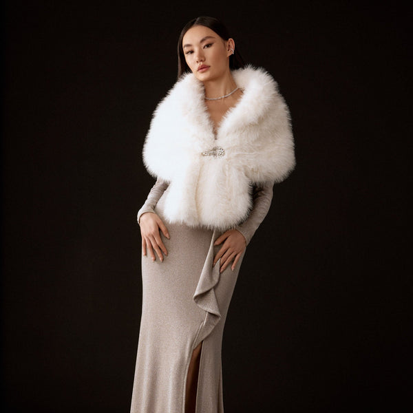 Joseph Ribkoff Signature Faux Fur Cape – The Bleu Daisy